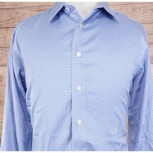 EGARA NON-IRON LONG SLEEVE BLUE PAISLEY BUTTON DOWN SHIRT MEN’S SIZE XXL